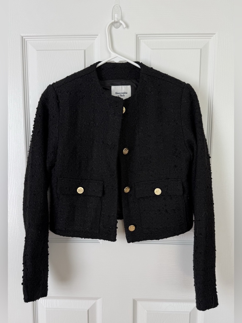 Abercrombie Cropped Black Tweed Blazer- XS NWT